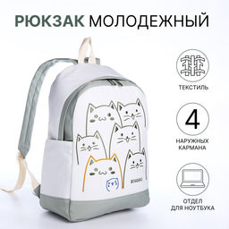 Рюкзак школьный, мягкий, для 5 класса, 30×14×43 см, зелёный