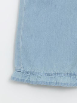 Beli Lastikli K?z ?ocuk Jean Pantolon