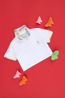 U. S. Polo Assn Белая базовая футболка с воротником-поло для девочек