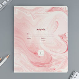 Цена за 10 шт. Тетрадь в линейку, 18 листов, А5, на скрепке, блок №1«Мрамор» МИКС