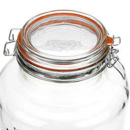 Лимонадник стеклянный с бугельным замком "Семья" 5л, д19см h29,5см, д/горловины 11,2см, с краником, крышка с силиконовый уплотнитель (д/основания 16см) (Китай)