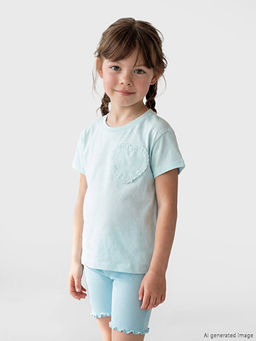 Bisiklet Yaka Nak??l? K?z ?ocuk Ti??rt