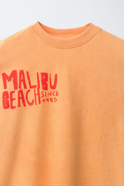 CAMISETA ESTAMPADO BEACH / Naranja