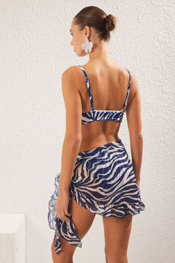 Turuncu Batik Desenli Mini Dokuma Sifon Plaj Pareo TBESS23PR00008 - Trendyolmilla фото 13