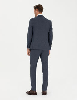 Lacivert Slim Fit Tak_m Elbise
