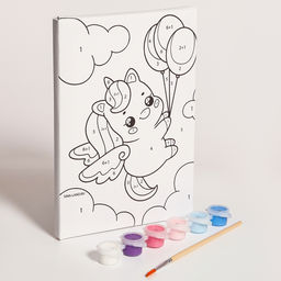 Картина по номерам для детей «Единорожка с шариками», 21×15 см