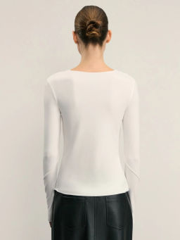 Лонгслив из вискозы с абстрактным рисунком / Zarina фото 5