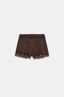 SHORTS COMBINADOS ENCAJE / Marr?n - Zara фото 6