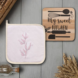 Набор кухонный «Этель» Sweet: прихватка 19×19 см, подставка под горячее