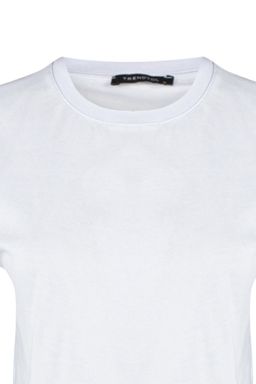 Beyaz %100 Kal?n Pamuklu Premium Crop Bisiklet Yaka Orme T-Shirt TWOSS23TS00038