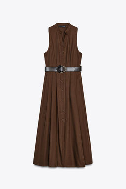 MIDI DRESS WITH BELT - Zara фото 6