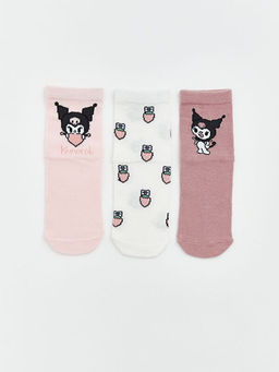 Kuromi Desenli K?z Bebek Soket ?orap 3l?