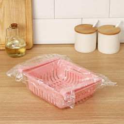 Полка подвесная в холодильник раздвижная Доляна, 20(28)×16.2×7.5 см, МИКС