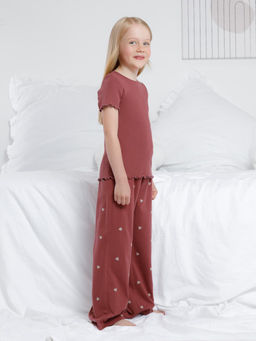 К 1636/шоколадный десерт,сердечки пижама дет