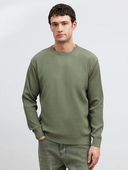 Bisiklet Yaka Fitilli Erkek Triko Kazak