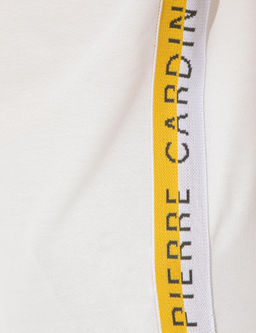 Ecru Regular Fit Yandan _izgili Polo Yaka Ti__rt