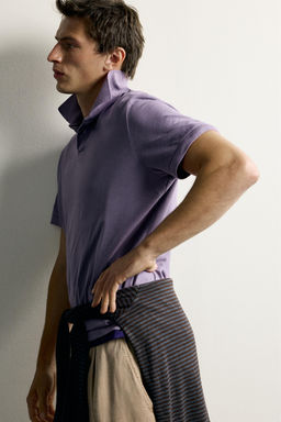 POLO PIQU? REGULAR FIT LAVADO / Violeta - Zara фото 5