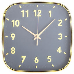 Часы настенные "Эдем" 21,3х21,3х4см, мягкий ход, циферблат синий; цифры арабские, золотой; корпус пластик, золотой; в коробке (Китай)