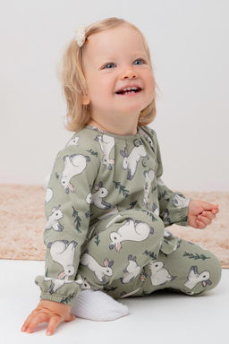 Crockid _ КР 4321/оливковый хаки,нежные зайчики к435 бриджи д/дев яс