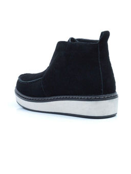 01-5173-2 BLACK Ботинки демисезонные (натуральная замша, байка)