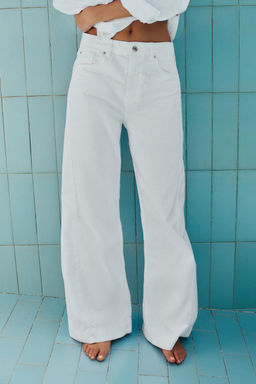 Z1975 WIDE-LEG MID-WAIST JEANS WITH SIDE SEAMS - Zara фото 2