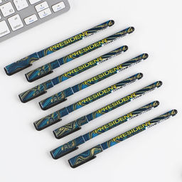 Цена за 8 шт. Ручка пластик с колпачком шариковая Достояние. Россия в каждом из нас, синяя паста, 0.7 мм - Simaland фото 2