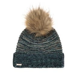 Шапка SEEBERGER арт. 18242-1 POMPOM BEANIE (синий / песочный)