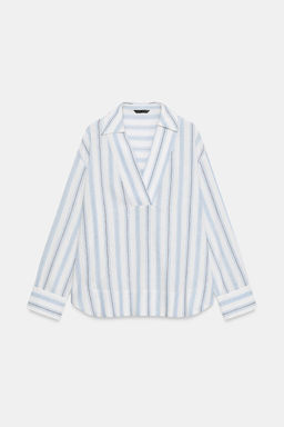 BLUSA ESTAMPADA RAYAS / Marr?n-Azul - Zara фото 6