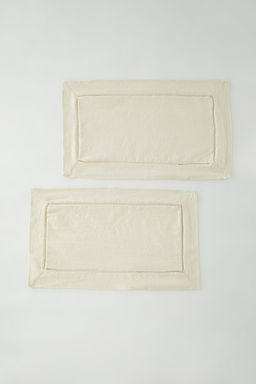Trendyolmilla Home 2li Keten Gorunumlu Nak?s Detayl? Amerikan Servis Seti 30x50 cm TPHSS25RUN00001
