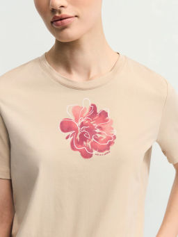 Футболка из хлопка с принтом / Zarina фото 6