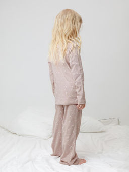 К 1639/кофейный,цветочные снежинки пижама для дев