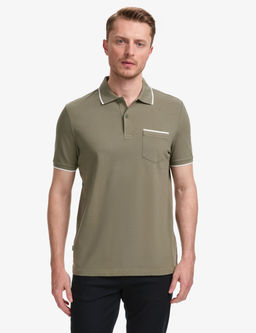 Haki Regular Fit %100 Pamuk D__meli Polo Yaka Ti__rt