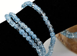 Браслет из сахарного кварца шарик 4мм цв.васильковый, 17см