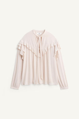 RUFFLED BLOUSE WITH BOW LIMITED EDITION - Zara фото 5