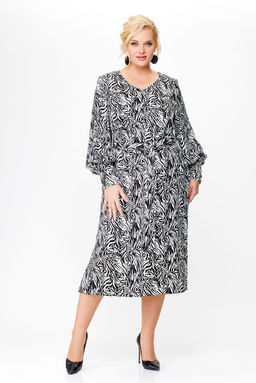 Платье Swallow 663.1 принт зебра черная