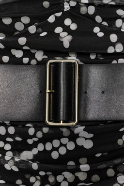 VESTIDO LUNARES CINTUR?N / Negro / Blanco - Zara фото 7