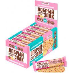 К-ф. Добрый злак Мульт батончик с малин и белым шок 19г*24