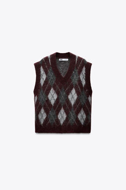 DIAMOND KNIT JUMPER VEST - Zara фото 5