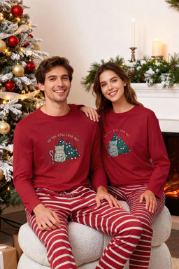 TRENDYOL MAN Bej Cizgili Regular Fit Couple Y?lbas? Orme Pijama Tak?m? TMNAW25PT00045 - Trendyolmilla фото 18