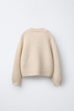 KNIT SWEATER WITH ORGANZA FLOWERS - Zara фото 2