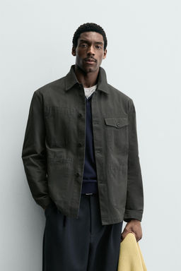 SOBRECAMISA REGULAR FIT BOLSILLOS / Verde / Azul - Zara фото 2