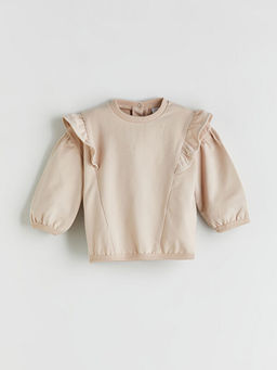 Bisiklet Yaka Uzun Kollu K?z Bebek Sweatshirt ve Tayt 2li Tak?m