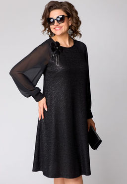 Платье EVA GRANT 7279В-Р черный+шифон