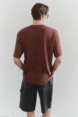 TRENDYOL MAN Kiremit Oversize/Genis Kesim Cep Detayl? Tok Kumas %100 Pamuk T-shirt TMNSS25TS00068 - Trendyolmilla фото 2