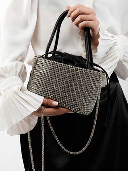 LACCOMA сумка ST133-червонное серебро стразы хлопок