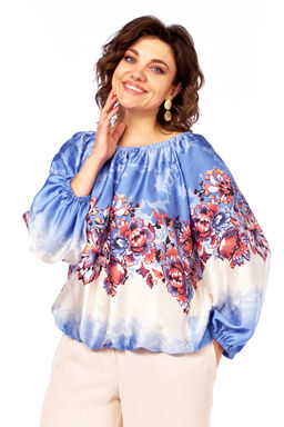 Блуза Olga Style С881 сиреневый-цветы  фото 4
