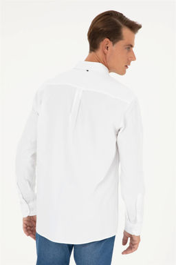 U. S. Polo Assn / Мужская белая рубашка с длинным рукавом - U.s. polo assn фото 5