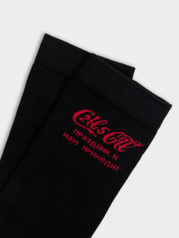 Цена за 5 пар! Носки мужские высокие черные с надписью C2H5OH праздник к нам приходит черный 017K-3048 - Mark formelle фото 5