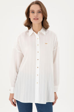 Женская белая рубашка с длинным рукавом Дополнительная скидка 11% в корзине - U.s. polo assn фото 3