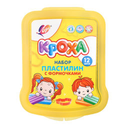 Пластилин мягкий Луч КРОХА 12 цветов 180 г ассорти, со стеком